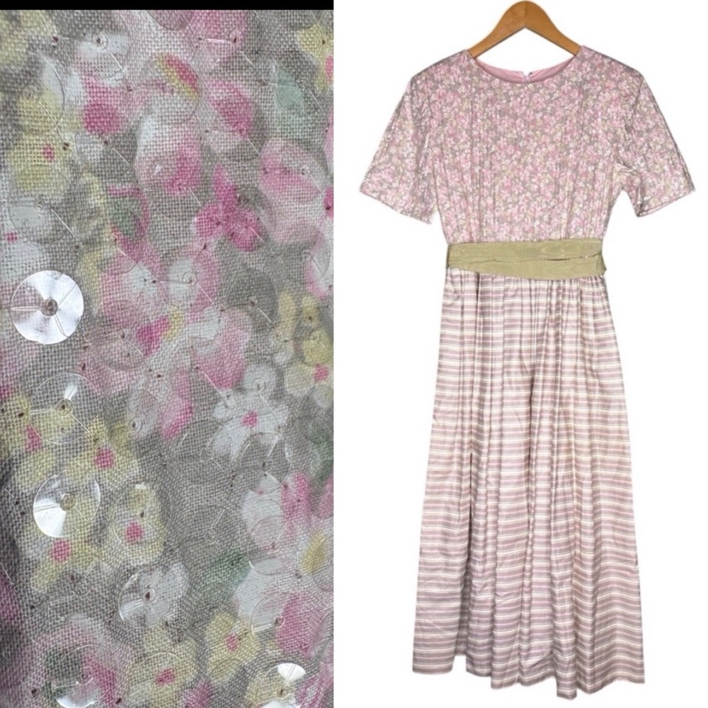 Vintage Floral Midi Dress Medium William Pearson 70’s 80’s retro gorgeous